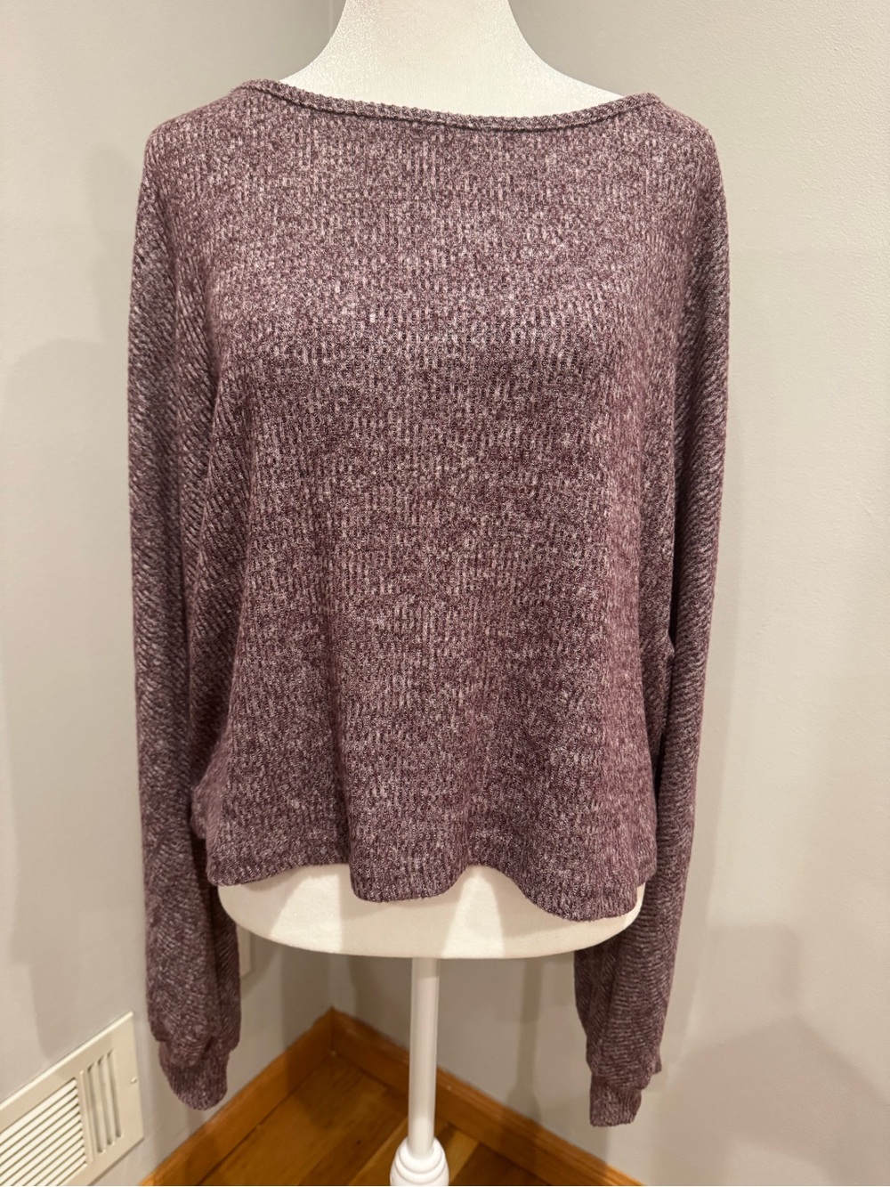 Cozy Marled Mauve Pullover Sweater - Women